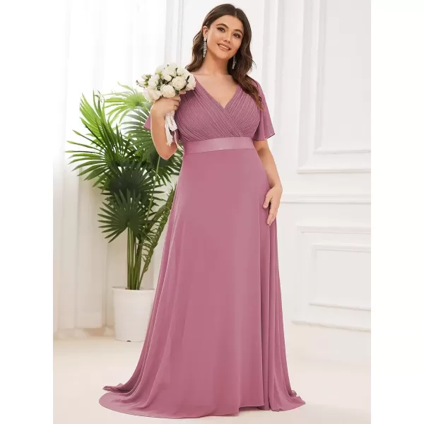 imageEverPretty Womens Double VNeck Formal Dresses Plus Size Bridesmaid Dress 09890PZOrchid