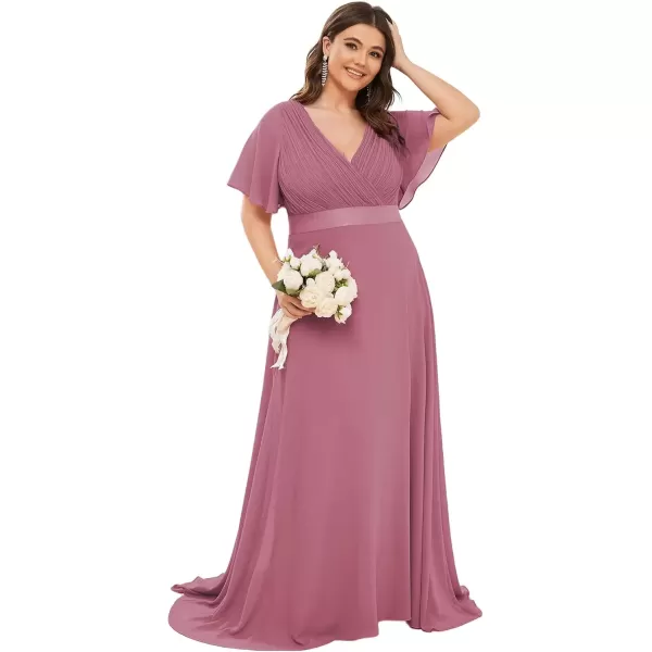 imageEverPretty Womens Double VNeck Formal Dresses Plus Size Bridesmaid Dress 09890PZOrchid