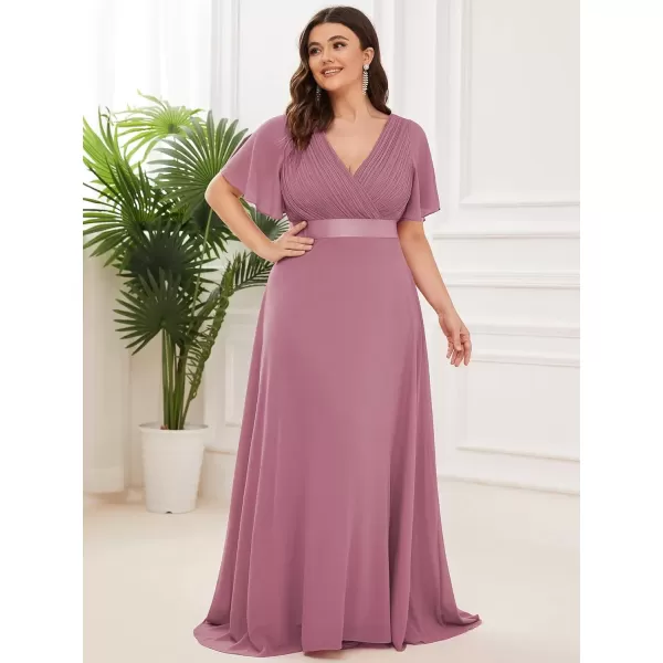 imageEverPretty Womens Double VNeck Formal Dresses Plus Size Bridesmaid Dress 09890PZOrchid