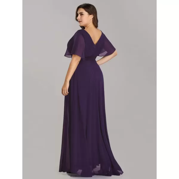 imageEverPretty Womens Double VNeck Formal Dresses Plus Size Bridesmaid Dress 09890PZPurple