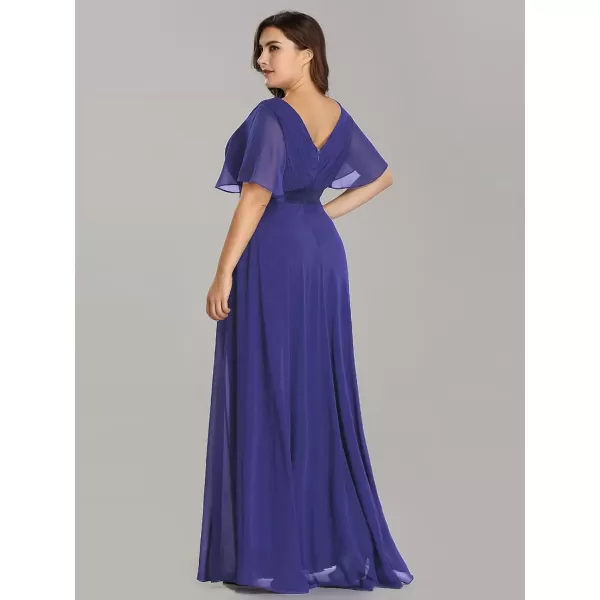 imageEverPretty Womens Double VNeck Formal Dresses Plus Size Bridesmaid Dress 09890PZRoyal Blue