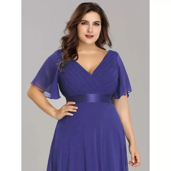 imageEverPretty Womens Double VNeck Formal Dresses Plus Size Bridesmaid Dress 09890PZRoyal Blue