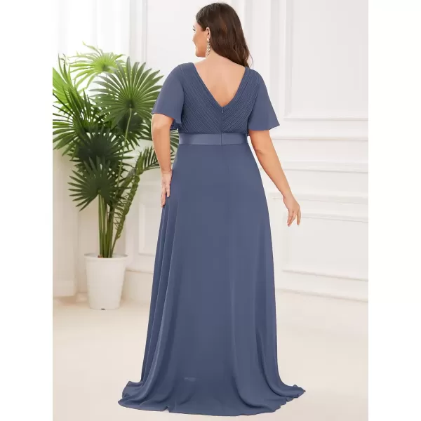 imageEverPretty Womens Double VNeck Formal Dresses Plus Size Bridesmaid Dress 09890PZStormy