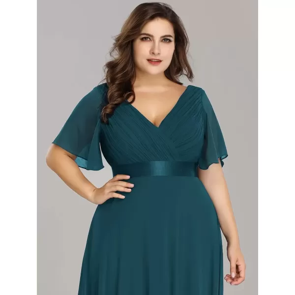 imageEverPretty Womens Double VNeck Formal Dresses Plus Size Bridesmaid Dress 09890PZTeal