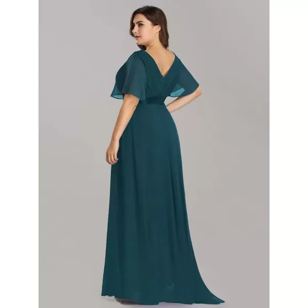 imageEverPretty Womens Double VNeck Formal Dresses Plus Size Bridesmaid Dress 09890PZTeal