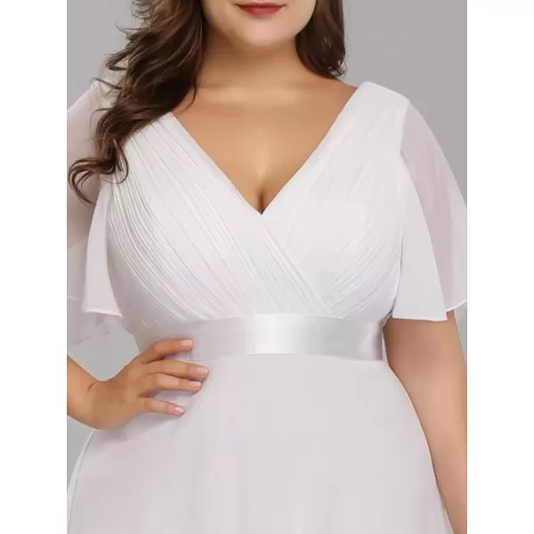 imageEverPretty Womens Double VNeck Formal Dresses Plus Size Bridesmaid Dress 09890PZWhite