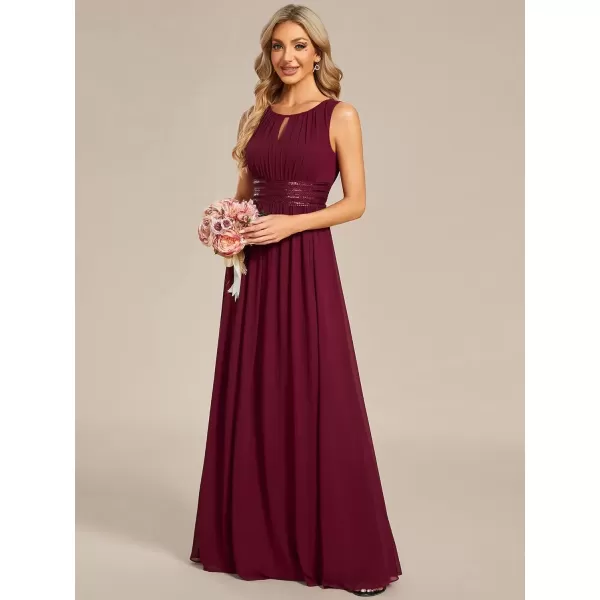 imageEverPretty Womens Crew Neck Sleeveless A Line Hollow Out Sequin Maxi Fromal Dress 01955Burgundy