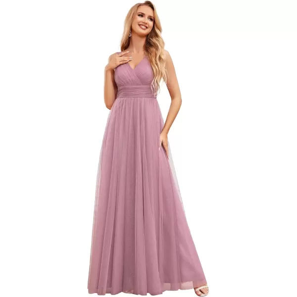 imageEverPretty Womens Sleeveless V Neck A Line Glitter Floor Length Split Formal Dresses S0014Orchid