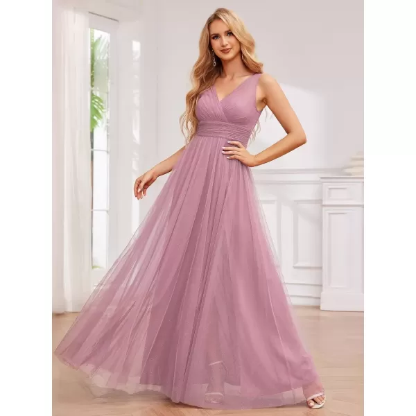 imageEverPretty Womens Sleeveless V Neck A Line Glitter Floor Length Split Formal Dresses S0014Orchid