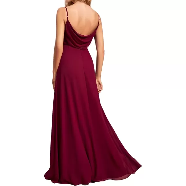 imageEverPretty Womens V Neck Sleeveless Chiffon Pleated A Line Summer Dresses Floor Length Semi Formal Dresses 80026PHBurgundy