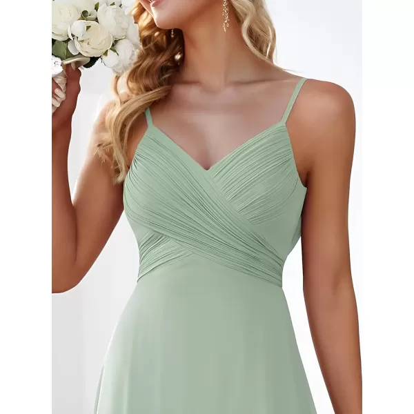 imageEverPretty Womens V Neck Sleeveless Chiffon Pleated A Line Summer Dresses Floor Length Semi Formal Dresses 80026PHMint Green