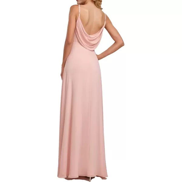 imageEverPretty Womens V Neck Sleeveless Chiffon Pleated A Line Summer Dresses Floor Length Semi Formal Dresses 80026PHPink