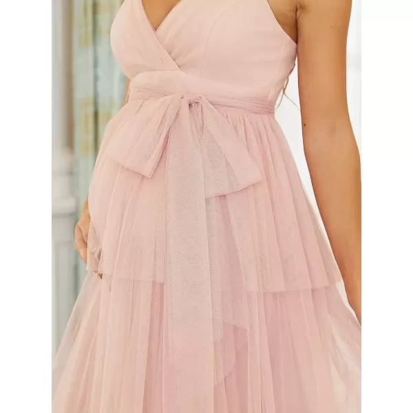 imageEverPretty Womens VNeck Bow Sash Tassel Tulle Maternity Evening Party Dress 20794EYPink