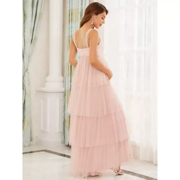 imageEverPretty Womens VNeck Bow Sash Tassel Tulle Maternity Evening Party Dress 20794EYPink