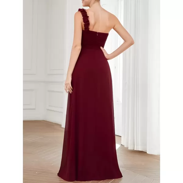 imageEverPretty Womens Sexy Chiffon One Shoulder Sweetheart Floor Length Pleated Wedding Geust Summer Formal Dresses 09768Burgundy