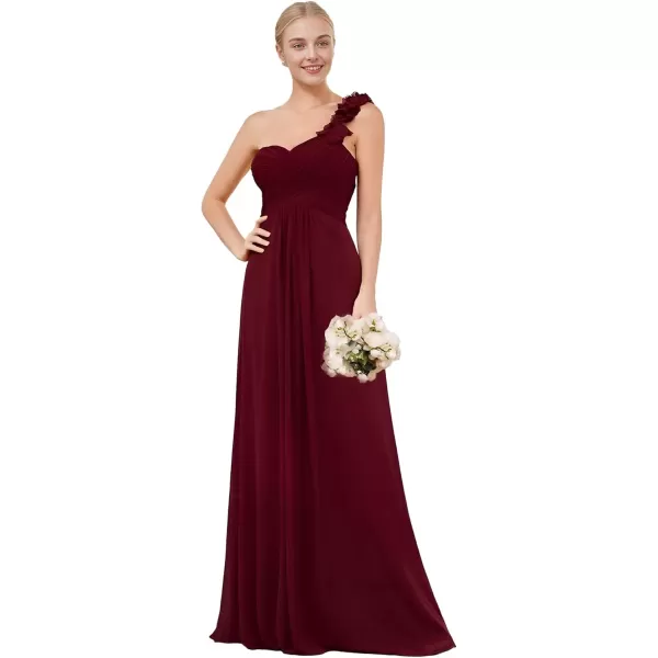 imageEverPretty Womens Sexy Chiffon One Shoulder Sweetheart Floor Length Pleated Wedding Geust Summer Formal Dresses 09768Burgundy