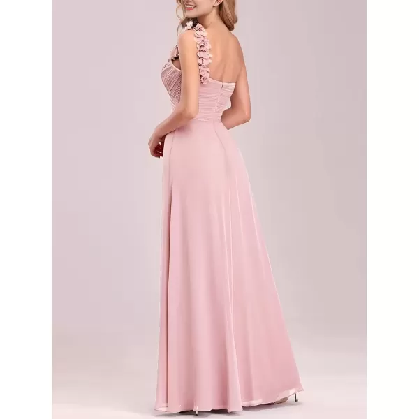 imageEverPretty Womens Sexy Chiffon One Shoulder Sweetheart Floor Length Pleated Wedding Geust Summer Formal Dresses 09768Pink