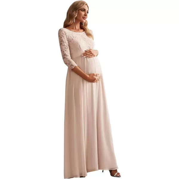 imageEverPretty Womens 34 Sleeve Aline Lace Embroidery Chiffon Maternity Party Dress 20797Blush