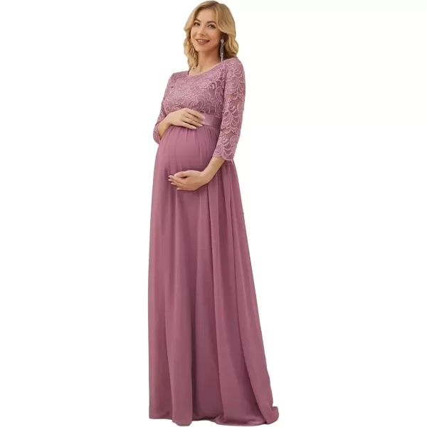 imageEverPretty Womens 34 Sleeve Aline Lace Embroidery Chiffon Maternity Party Dress 20797Orchid