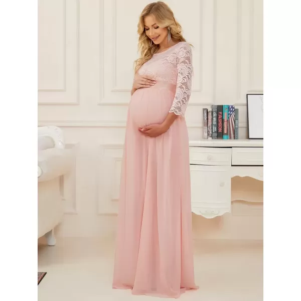 imageEverPretty Womens 34 Sleeve Aline Lace Embroidery Chiffon Maternity Party Dress 20797Pink