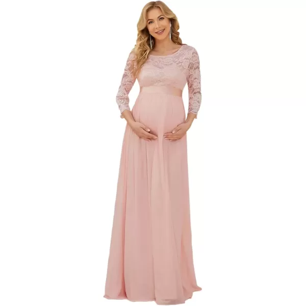 imageEverPretty Womens 34 Sleeve Aline Lace Embroidery Chiffon Maternity Party Dress 20797Pink