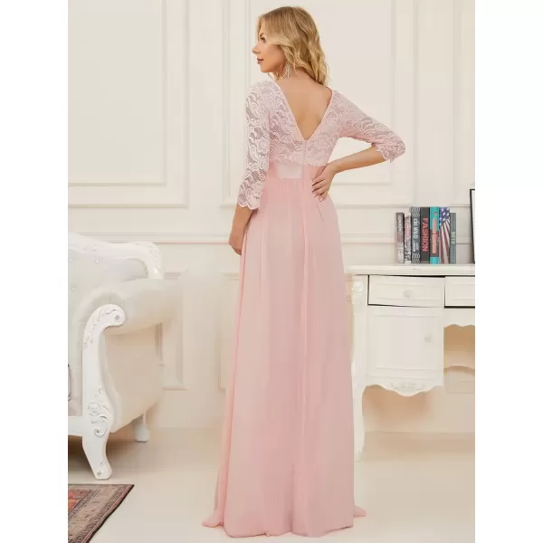 imageEverPretty Womens 34 Sleeve Aline Lace Embroidery Chiffon Maternity Party Dress 20797Pink