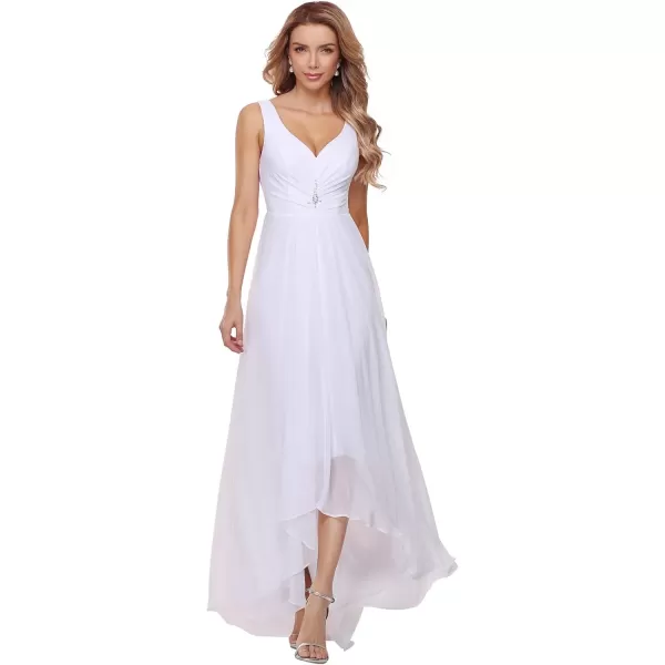 imageEverPretty Womens HighLow Hemline Simple Chiffon Wedding Dress 9983EHWhite