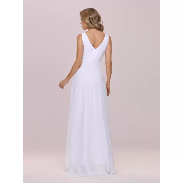 imageEverPretty Womens HighLow Hemline Simple Chiffon Wedding Dress 9983EHWhite