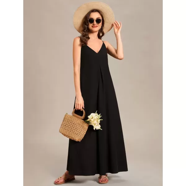 imageEverPretty Womens Spaghetti Straps Loose Summer Beach Vacation Maxi Dress 01828Black