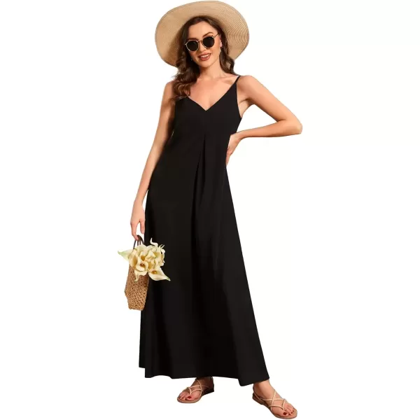 imageEverPretty Womens Spaghetti Straps Loose Summer Beach Vacation Maxi Dress 01828Black