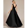 imageEverPretty Womens Sleeveless Round Neck Asymmetry Hem Lace Satin Summer Wedding Guest Dresses 01759Black