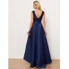 imageEverPretty Womens Sleeveless Round Neck Asymmetry Hem Lace Satin Summer Wedding Guest Dresses 01759Navy Blue