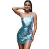 imageEverPretty Womens Custom Sexy One Shoulder Sleeveless Bodycon Knee Length Homecoming Dress 01968Demin Blue