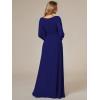 imageEverPretty Womens Crewneck Long Lantern Sleeves Floor Length ALine Pleated Chiffon Formal Dress 0106BRoyal Blue