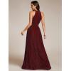 imageEverPretty Womens Halter Neck Summer Formal Dresses Sleeveless Pletaed Floor Length Glitter Evening Dresses 41961Burgundy