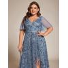 imageEverPretty Womens Plus Size Gorgeous A Line Sequin Embroidered Formal Evening Dress with Sleeves 02083DADusty Navy