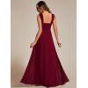 imageEverPretty Womens Sleeveless Square Neckline Backless A Line Floor Length Bridesmaid Dresses S0017Burgundy