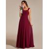 imageEverPretty Womens Sleeveless Square Neckline Backless A Line Floor Length Bridesmaid Dresses S0017Burgundy