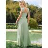 imageEverPretty Womens Sleeveless Square Neckline Backless A Line Floor Length Bridesmaid Dresses S0017Mint Green