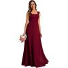 imageEverPretty Womens Sleeveless Square Neckline Backless A Line Floor Length Bridesmaid Dresses S0017Burgundy