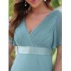 imageEverPretty Women Chiffon VNeck Maternity Party Dresses for Baby Shower with Sleeves 20795EYDemin Blue