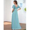 imageEverPretty Women Chiffon VNeck Maternity Party Dresses for Baby Shower with Sleeves 20795EYDemin Blue