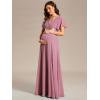 imageEverPretty Women Chiffon VNeck Maternity Party Dresses for Baby Shower with Sleeves 20795EYOrchid