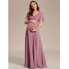 imageEverPretty Women Chiffon VNeck Maternity Party Dresses for Baby Shower with Sleeves 20795EYOrchid