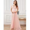 imageEverPretty Women Chiffon VNeck Maternity Party Dresses for Baby Shower with Sleeves 20795EYPink