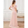 imageEverPretty Women Chiffon VNeck Maternity Party Dresses for Baby Shower with Sleeves 20795EYPink