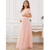 imageEverPretty Women Chiffon VNeck Maternity Party Dresses for Baby Shower with Sleeves 20795EYPink