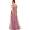 imageEverPretty Womens VNeck Pleated Sequin Sleeveless Tulle Long Evening Gowns 0062B