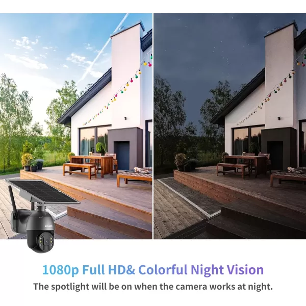 imageSOLIOM S600 4G LTE Security Camera Outdoor Solar Powered Cellular Security Camera Wireless Pan Tilt 360View Spotlight 1080p Night Vision 2 Way Talk PIR Motion Sensor No WiFi