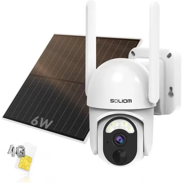 imageSOLIOM S40RLTE CellularSecurityCamera with Binding SIM Card Solar Security Cameras Wireless Outdoor Mini Pan Tilt 355View with 2K Resolution Video Spotlight Night Vision Motion Detection